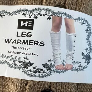 Women’s Brown Leg Warmers Ruffled Button Trim Leg Warmers